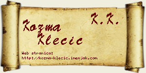 Kozma Klecić vizit kartica